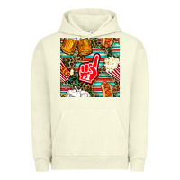 Pigment Pistachio american football snacks with serape and leopard Urban Hoodie - BundleAndBundleShop