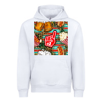 White american football snacks with serape and leopard Urban Hoodie - BundleAndBundleShop