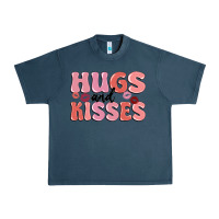 Midnight Navy hugs and kisses Urban Heavy Tee - MaliasSmallBusiness