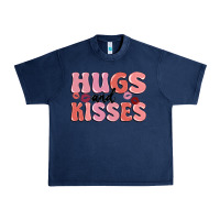 Navy hugs and kisses Urban Heavy Tee - MaliasSmallBusiness