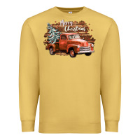 Antique Gold merry christmas truck Premium Sweatshirt - CowGirlArtShop