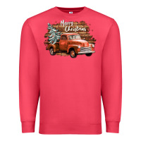 Cardinal merry christmas truck Premium Sweatshirt - CowGirlArtShop