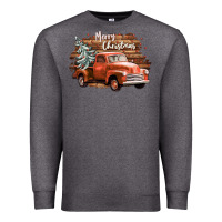 Charcoal Heather merry christmas truck Premium Sweatshirt - CowGirlArtShop
