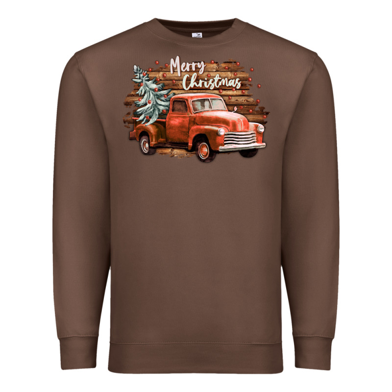 Merry Christmas Truck Premium Sweatshirt by CowGirlArtShop | Teevron
