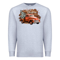 Heather Grey merry christmas truck Premium Sweatshirt - CowGirlArtShop