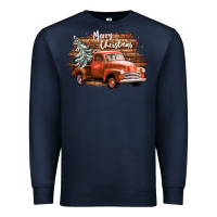 Navy merry christmas truck Premium Sweatshirt - CowGirlArtShop