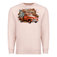 Pale Pink merry christmas truck Premium Sweatshirt - CowGirlArtShop