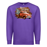 Purple merry christmas truck Premium Sweatshirt - CowGirlArtShop