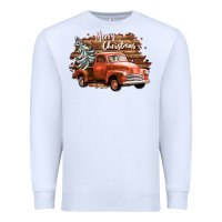 White merry christmas truck Premium Sweatshirt - CowGirlArtShop