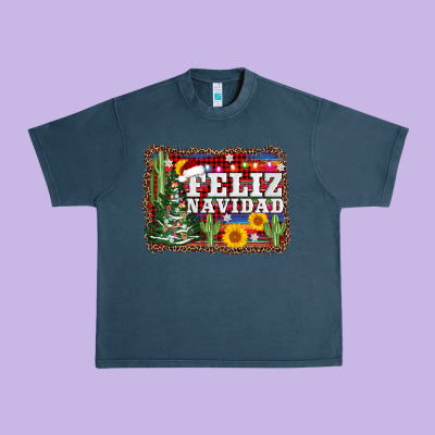 Feliz Navidad Urban Heavy Tee Designed By Adodesignshop