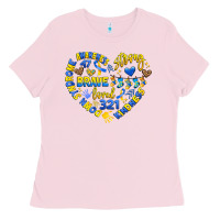 Bubblegum Pink down syndrome awareness heart Ladies Tee - Artiststas