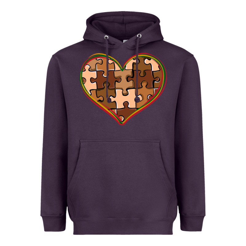 Melanin Skin Tone Heart Black History Heavyweight Hoodie by CowGirlArtShop | Teevron