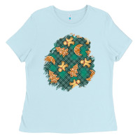 Baby Blue christmas gingerbread cookies patch Ladies Tee - BundleAndBundleShop