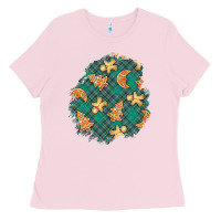 Bubblegum Pink christmas gingerbread cookies patch Ladies Tee - BundleAndBundleShop