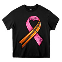 Black breast cancer sport ribbons Heavy Core Tee - AdoDesignShop