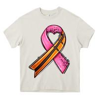 Cream breast cancer sport ribbons Heavy Core Tee - AdoDesignShop