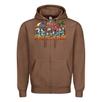 Chestnut the beach is my happy place Zipper Hoodie - NancyCooperArtShop