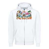 White the beach is my happy place Zipper Hoodie - NancyCooperArtShop