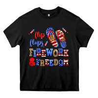 Black flip flops fireworks and freedom Heavy Core Tee - AdoDesignShop