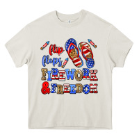 Cream flip flops fireworks and freedom Heavy Core Tee - AdoDesignShop