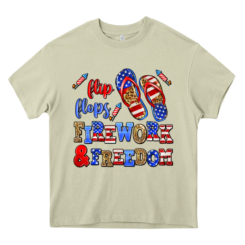 Flip Flops Fireworks And Freedom Heavy Core Tee by AdoDesignShop | Teevron
