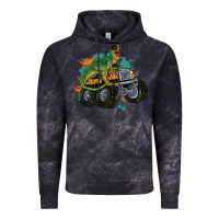 Cloud Black monster truck and t rex dinosaur Vintage Hoodie - MaliasSmallBusiness