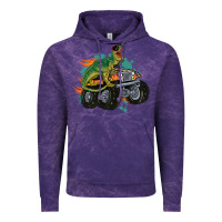 Cloud Purple monster truck and t rex dinosaur Vintage Hoodie - MaliasSmallBusiness