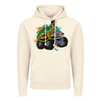 Vintage Artic monster truck and t rex dinosaur Vintage Hoodie - MaliasSmallBusiness