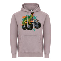 Vintage Zinc monster truck and t rex dinosaur Vintage Hoodie - MaliasSmallBusiness
