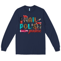 Navy nail polish junkie bbs Long Sleeve Tee - BundleAndBundleShop