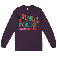 Plum nail polish junkie bbs Long Sleeve Tee - BundleAndBundleShop