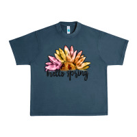 Midnight Navy hello spring Urban Heavy Tee - MaliasSmallBusiness