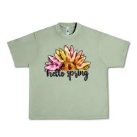 Oil Green hello spring Urban Heavy Tee - MaliasSmallBusiness