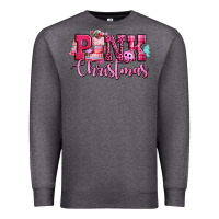 Charcoal Heather pink christmas Premium Sweatshirt - CowGirlArtShop