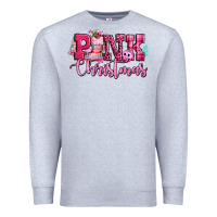 Heather Grey pink christmas Premium Sweatshirt - CowGirlArtShop