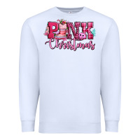 White pink christmas Premium Sweatshirt - CowGirlArtShop
