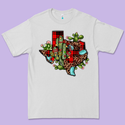 Cactus Christmas Texas Map Premium Tee Designed By Jahusdesignshop