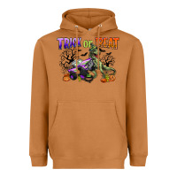 Meerkat trick or treat with monster truck and t rex Heavyweight Hoodie - CowGirlArtShop