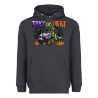 Smoke trick or treat with monster truck and t rex Heavyweight Hoodie - CowGirlArtShop