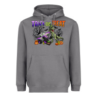 Storm trick or treat with monster truck and t rex Heavyweight Hoodie - CowGirlArtShop