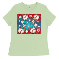 Matcha baseball paisley and jean pattern Ladies Tee - JahusDesignShop