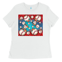White baseball paisley and jean pattern Ladies Tee - JahusDesignShop