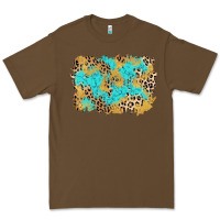 Cacao glitter leopard turquoise background Premium Tee - AdoDesignShop