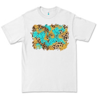White glitter leopard turquoise background Premium Tee - AdoDesignShop