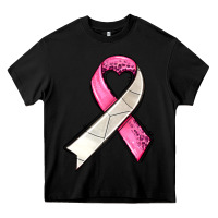 Black breast cancer sport ribbons Heavy Core Tee - AdoDesignShop