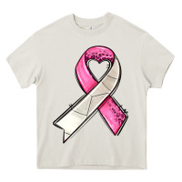 Cream breast cancer sport ribbons Heavy Core Tee - AdoDesignShop