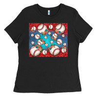 Black baseball paisley and jean pattern Ladies Tee - JahusDesignShop