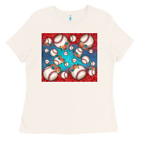 Bone baseball paisley and jean pattern Ladies Tee - JahusDesignShop