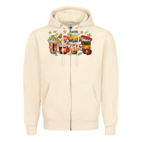 Sandshell school bus coffee cups Zipper Hoodie - NancyCooperArtShop