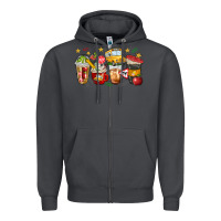 Smoke school bus coffee cups Zipper Hoodie - NancyCooperArtShop